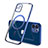 Custodia Silicone Trasparente Ultra Slim Morbida con Mag-Safe Magnetic M01 per Apple iPhone 12 Blu