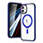 Custodia Silicone Trasparente Ultra Slim Morbida con Mag-Safe Magnetic SD1 per Apple iPhone 12 Blu