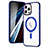Custodia Silicone Trasparente Ultra Slim Morbida con Mag-Safe Magnetic SD1 per Apple iPhone 12 Pro Blu
