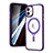 Custodia Silicone Trasparente Ultra Slim Morbida con Mag-Safe Magnetic SD1 per Apple iPhone 12 Viola