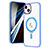 Custodia Silicone Trasparente Ultra Slim Morbida con Mag-Safe Magnetic SD1 per Apple iPhone 13 Cielo Blu