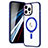 Custodia Silicone Trasparente Ultra Slim Morbida con Mag-Safe Magnetic SD1 per Apple iPhone 13 Pro Blu
