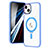 Custodia Silicone Trasparente Ultra Slim Morbida con Mag-Safe Magnetic SD1 per Apple iPhone 14 Plus Cielo Blu