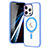 Custodia Silicone Trasparente Ultra Slim Morbida con Mag-Safe Magnetic SD1 per Apple iPhone 14 Pro Cielo Blu