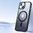 Custodia Silicone Trasparente Ultra Slim Morbida con Mag-Safe Magnetic XD5 per Apple iPhone 13 Nero