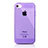 Custodia Silicone Trasparente Ultra Slim Morbida per Apple iPhone 4 Viola