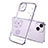 Custodia Silicone Trasparente Ultra Sottile Cover Fiori per Apple iPhone 13 Viola