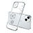 Custodia Silicone Trasparente Ultra Sottile Cover Fiori per Apple iPhone 14 Argento