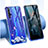 Custodia Silicone Trasparente Ultra Sottile Cover Fiori per Huawei Honor 20S Blu