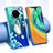 Custodia Silicone Trasparente Ultra Sottile Cover Fiori per Huawei Mate 30 5G Multicolore