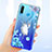 Custodia Silicone Trasparente Ultra Sottile Cover Fiori per Huawei P30 Lite Blu
