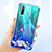 Custodia Silicone Trasparente Ultra Sottile Cover Fiori per Huawei P30 Viola