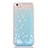 Custodia Silicone Trasparente Ultra Sottile Cover Fiori T01 per Apple iPhone 6 Plus Cielo Blu