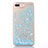 Custodia Silicone Trasparente Ultra Sottile Cover Fiori T01 per Apple iPhone 7 Plus Cielo Blu