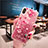 Custodia Silicone Trasparente Ultra Sottile Cover Fiori T01 per Apple iPhone X Rosa
