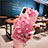 Custodia Silicone Trasparente Ultra Sottile Cover Fiori T01 per Apple iPhone Xs Rosa