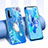 Custodia Silicone Trasparente Ultra Sottile Cover Fiori T01 per Huawei Nova 5i Blu
