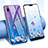 Custodia Silicone Trasparente Ultra Sottile Cover Fiori T01 per Huawei P20 Blu