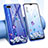 Custodia Silicone Trasparente Ultra Sottile Cover Fiori T01 per Oppo RX17 Neo Viola