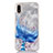 Custodia Silicone Trasparente Ultra Sottile Cover Fiori T04 per Apple iPhone XR Blu