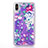 Custodia Silicone Trasparente Ultra Sottile Cover Fiori T18 per Apple iPhone Xs Max Viola