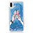 Custodia Silicone Trasparente Ultra Sottile Cover Fiori T20 per Apple iPhone XR Blu