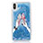 Custodia Silicone Trasparente Ultra Sottile Cover Fiori T20 per Apple iPhone Xs Max Blu