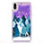 Custodia Silicone Trasparente Ultra Sottile Cover Fiori T22 per Apple iPhone XR Viola
