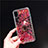 Custodia Silicone Trasparente Ultra Sottile Cover Fiori T25 per Apple iPhone Xs Max Rosso
