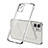 Custodia Silicone Trasparente Ultra Sottile Cover Morbida H01 per Apple iPhone 12 Argento