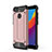 Custodia Silicone Trasparente Ultra Sottile Cover Morbida H01 per Huawei Honor 7A Oro Rosa