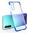 Custodia Silicone Trasparente Ultra Sottile Cover Morbida H01 per Oppo F15 Blu