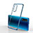 Custodia Silicone Trasparente Ultra Sottile Cover Morbida H01 per Oppo Find X2 Blu