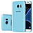 Custodia Silicone Trasparente Ultra Sottile Cover Morbida H01 per Samsung Galaxy S7 Edge G935F Blu