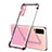 Custodia Silicone Trasparente Ultra Sottile Cover Morbida H01 per Vivo X50 5G Oro Rosa