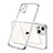Custodia Silicone Trasparente Ultra Sottile Cover Morbida H04 per Apple iPhone 13 Mini Argento
