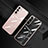 Custodia Silicone Trasparente Ultra Sottile Cover Morbida H06 per Samsung Galaxy S21 5G Oro Rosa