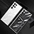 Custodia Silicone Trasparente Ultra Sottile Cover Morbida H06 per Samsung Galaxy S23 Ultra 5G Argento