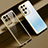 Custodia Silicone Trasparente Ultra Sottile Cover Morbida H08 per Samsung Galaxy S21 Ultra 5G Oro