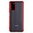 Custodia Silicone Trasparente Ultra Sottile Cover Morbida S01 per Huawei Honor V30 5G Rosso