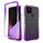 Custodia Silicone Trasparente Ultra Sottile Morbida Cover Fronte e Retro 360 Gradi Sfumato per Google Pixel 5 Viola