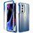 Custodia Silicone Trasparente Ultra Sottile Morbida Cover Fronte e Retro 360 Gradi Sfumato per Motorola Moto Edge Plus (2022) 5G Blu