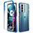 Custodia Silicone Trasparente Ultra Sottile Morbida Cover Fronte e Retro 360 Gradi Sfumato per Motorola Moto G200 5G Blu