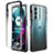 Custodia Silicone Trasparente Ultra Sottile Morbida Cover Fronte e Retro 360 Gradi Sfumato per Motorola Moto G200 5G Nero