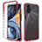 Custodia Silicone Trasparente Ultra Sottile Morbida Cover Fronte e Retro 360 Gradi Sfumato per Motorola Moto G22 Rosso