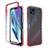 Custodia Silicone Trasparente Ultra Sottile Morbida Cover Fronte e Retro 360 Gradi Sfumato per Motorola Moto G50 5G Rosso
