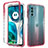 Custodia Silicone Trasparente Ultra Sottile Morbida Cover Fronte e Retro 360 Gradi Sfumato per Motorola MOTO G52 Rosso