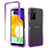 Custodia Silicone Trasparente Ultra Sottile Morbida Cover Fronte e Retro 360 Gradi Sfumato per Samsung Galaxy F02S SM-E025F Viola