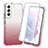 Custodia Silicone Trasparente Ultra Sottile Morbida Cover Fronte e Retro 360 Gradi Sfumato per Samsung Galaxy S21 5G Rosso