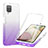 Custodia Silicone Trasparente Ultra Sottile Morbida Cover Fronte e Retro 360 Gradi Sfumato YB1 per Samsung Galaxy A12 Viola